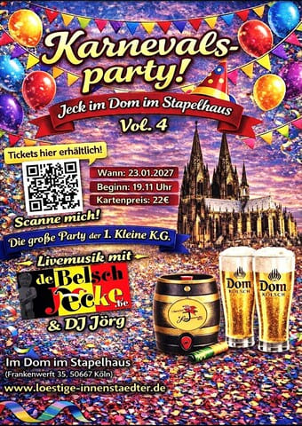 Plakat zur Karnevalsparty 2026